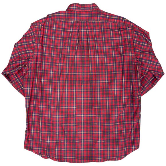 EUC Men's RALPH LAUREN Yarmouth Button‎ Down Red Plaid Shirt | Size 16 (32/33) - Picture 2 of 7